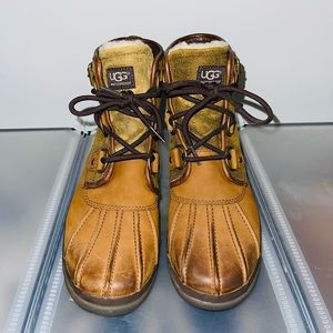 UGG Australia women’s brown waterproof leather ankle boots